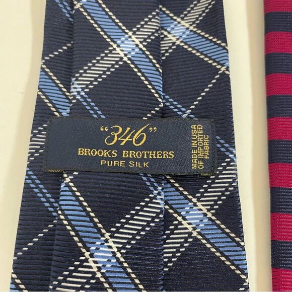 Brooks Brothers 100% Silk "346" & Makers Striped Blue & Red Ties Made in USA - Picture 3 of 6